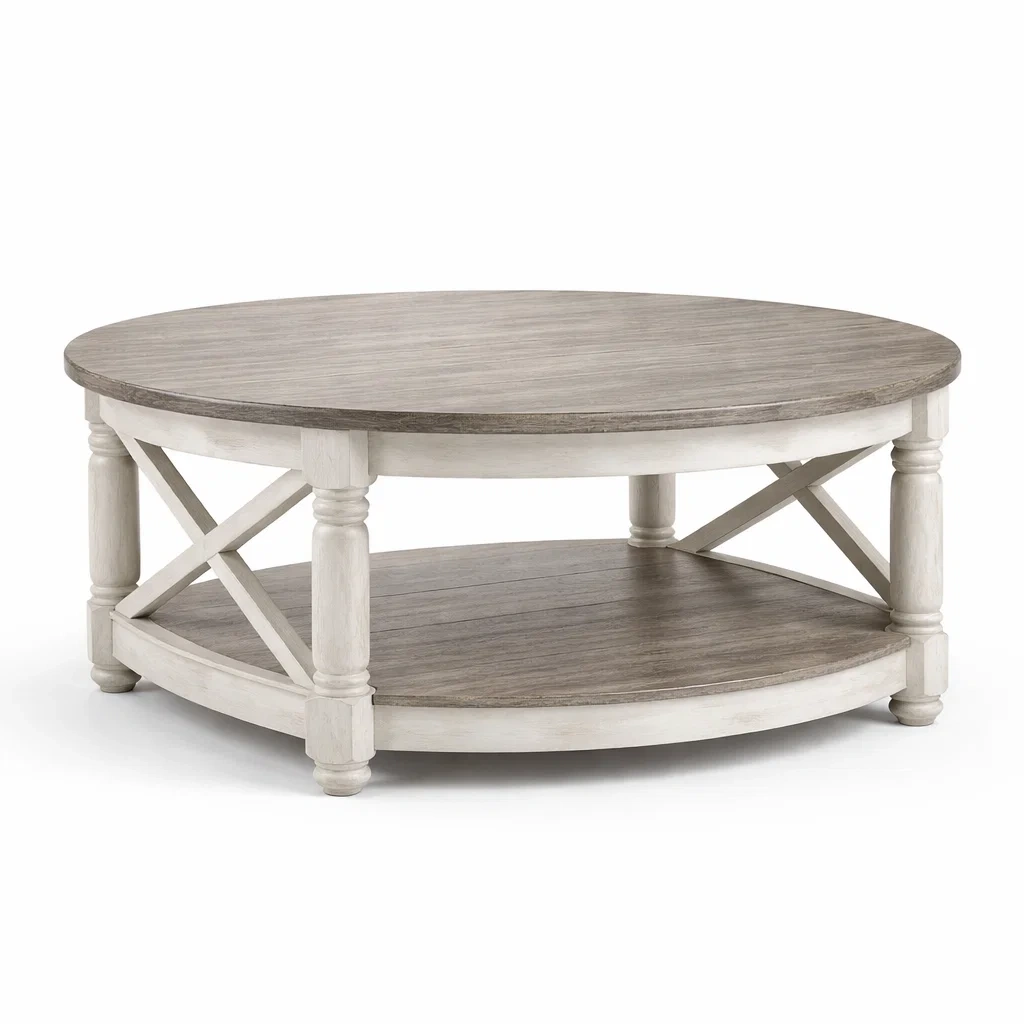 Two Tone Round Coffee Table-yavniro