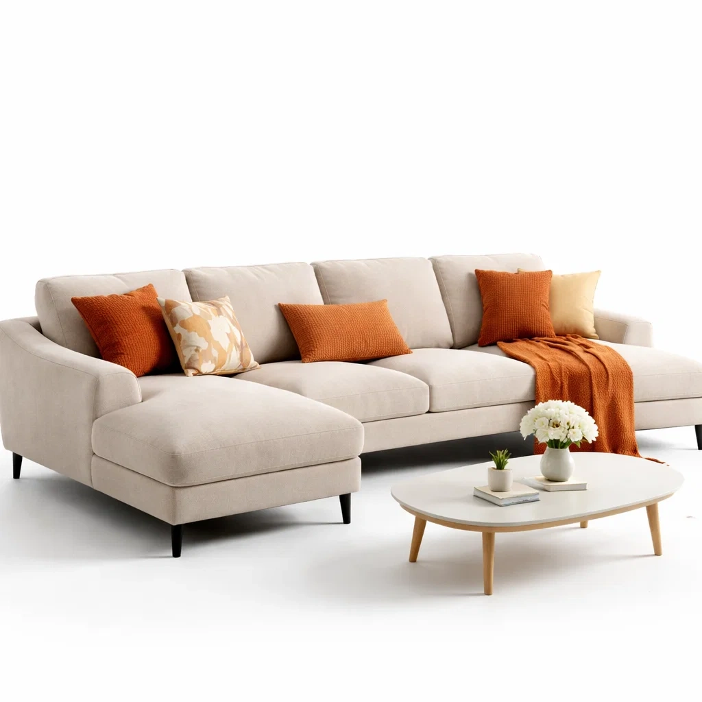 Modern Fabric Chaise Sofa-yavniro