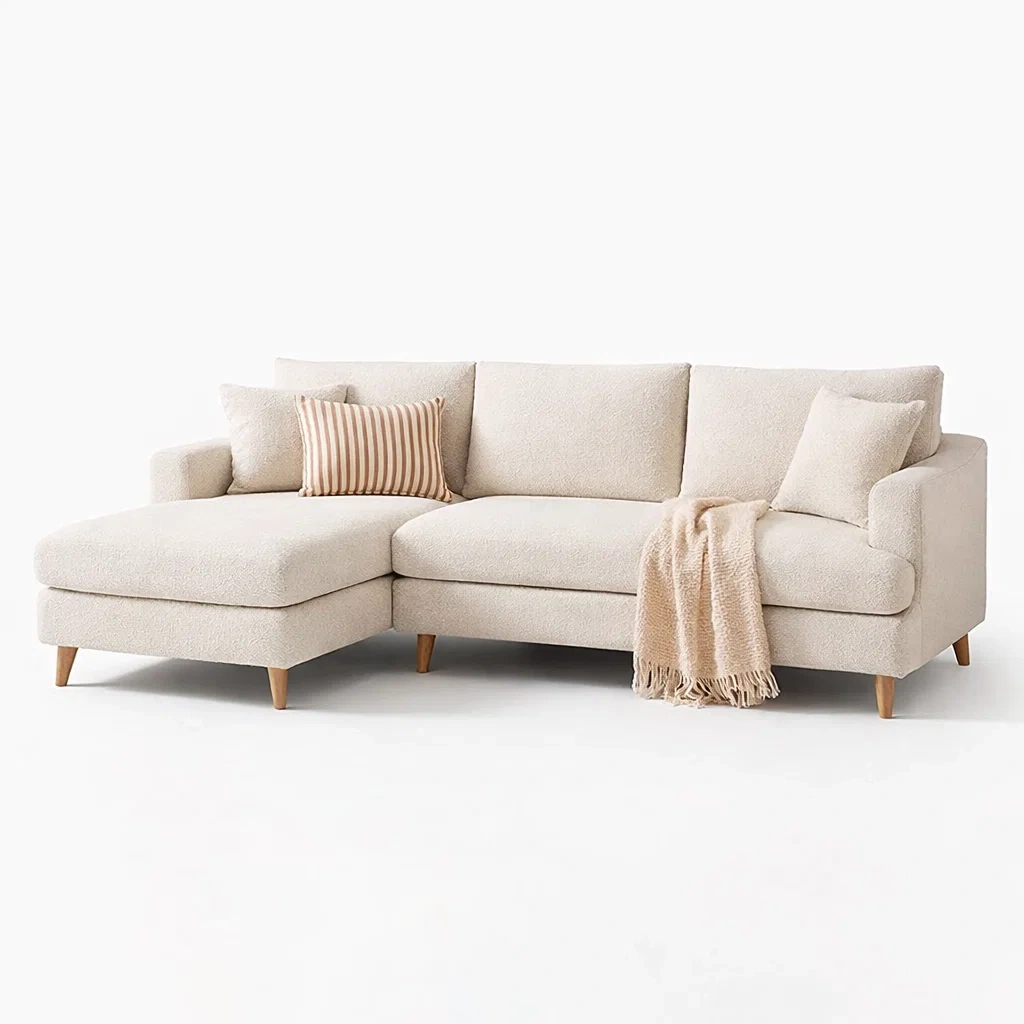 Minimalist Fabric Chaise Sofa-yavniro