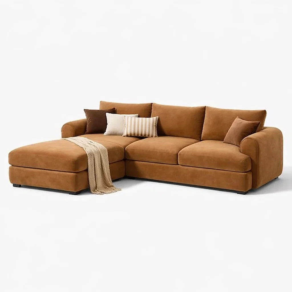 Modern Leather Look Sectional Sofa-yavniro