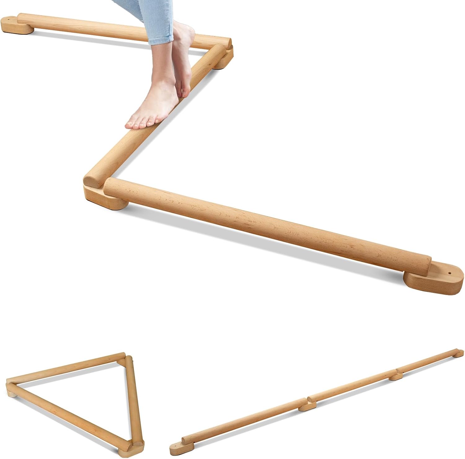 8 FT Adjustable Beech Wood Balance Beam for Indoor and Outdoor UseImprove Balance