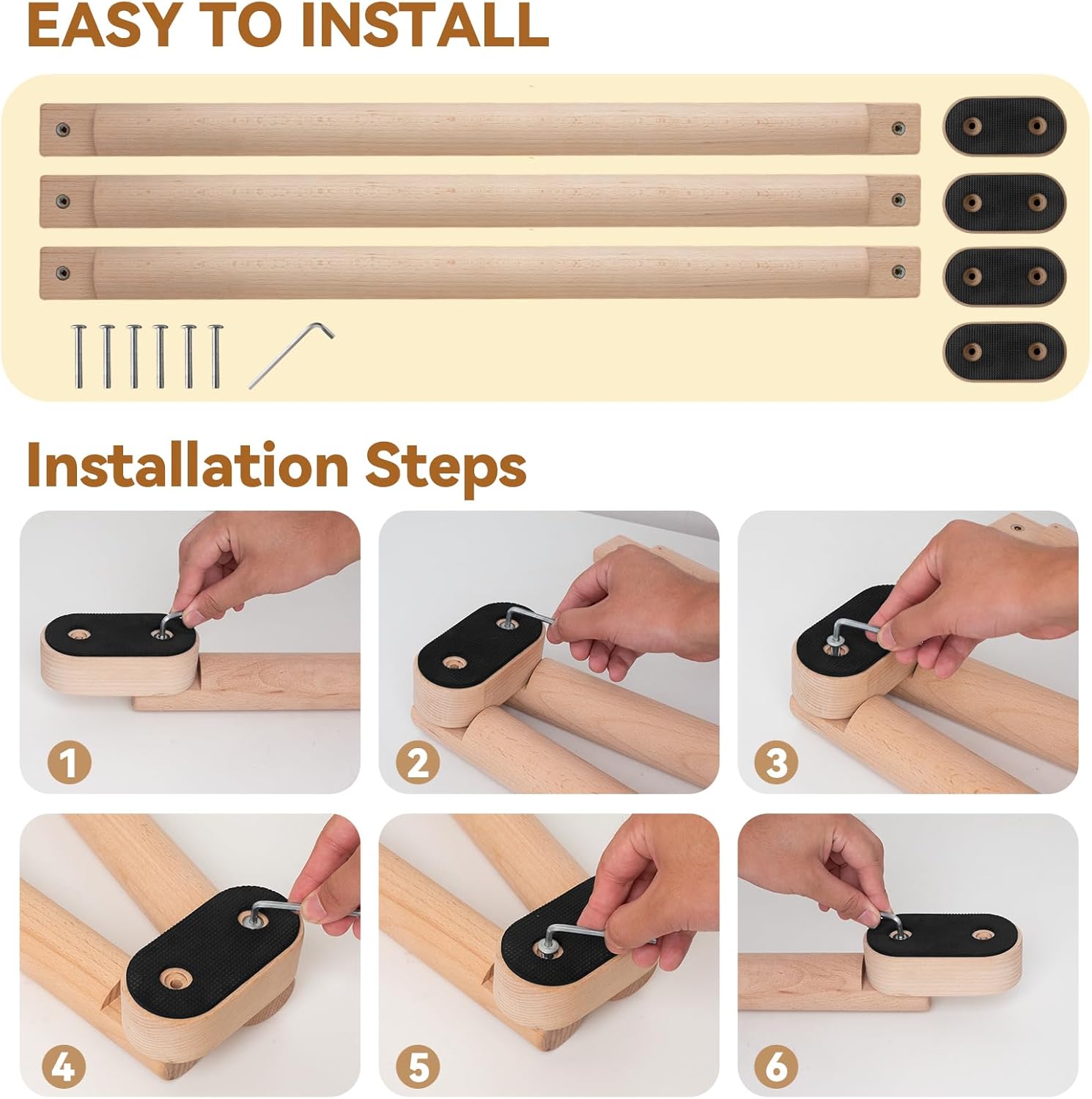 8 FT Adjustable Beech Wood Balance Beam for Indoor and Outdoor UseImprove Balance