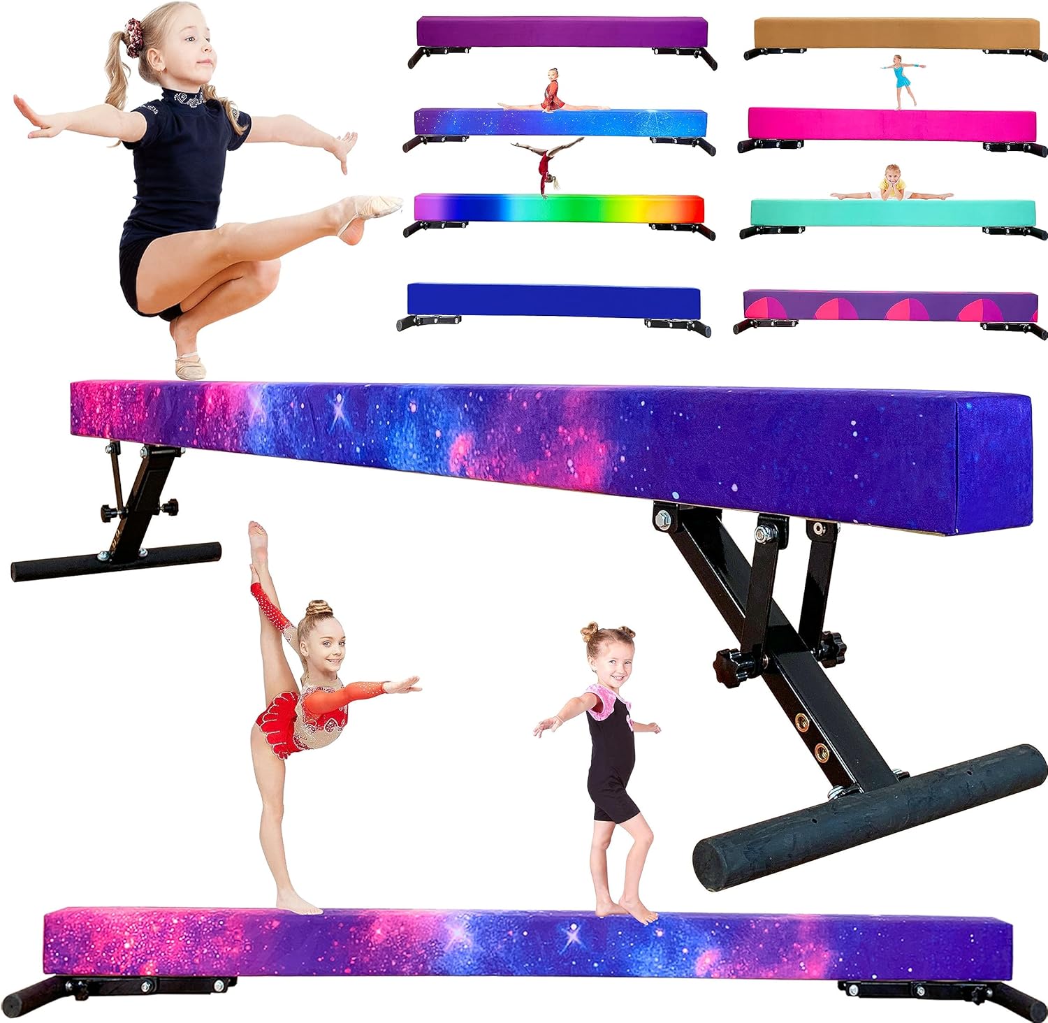 Adjustable Balance Beam 8 ft Gymnastic Beam Adjustable Height for Kids and Teenage of All Gymnastic Levels
