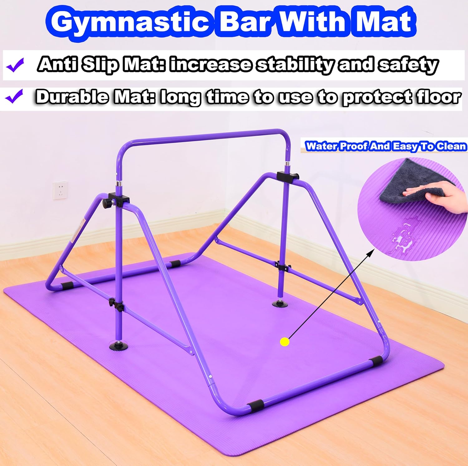 Fold Gymnastic Bar With Mat And Foam Folding Floor Balance Beam