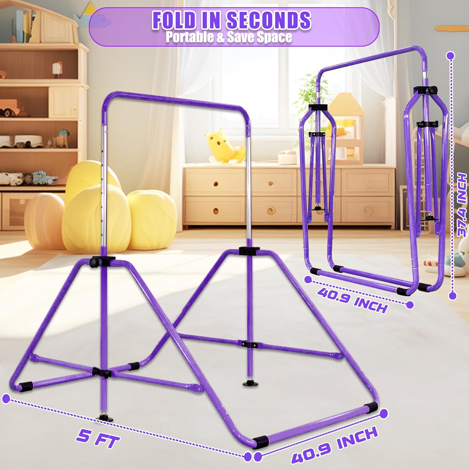 Fold Gymnastic Bar With Mat And Foam Folding Floor Balance Beam