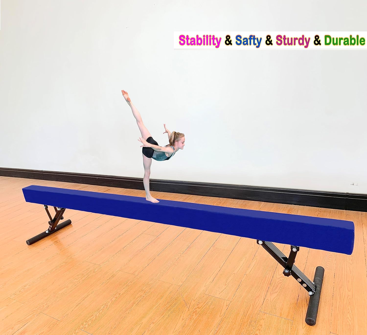 Adjustable Balance Beam 8 ft Gymnastic Beam Adjustable Height for Kids and Teenage of All Gymnastic Levels