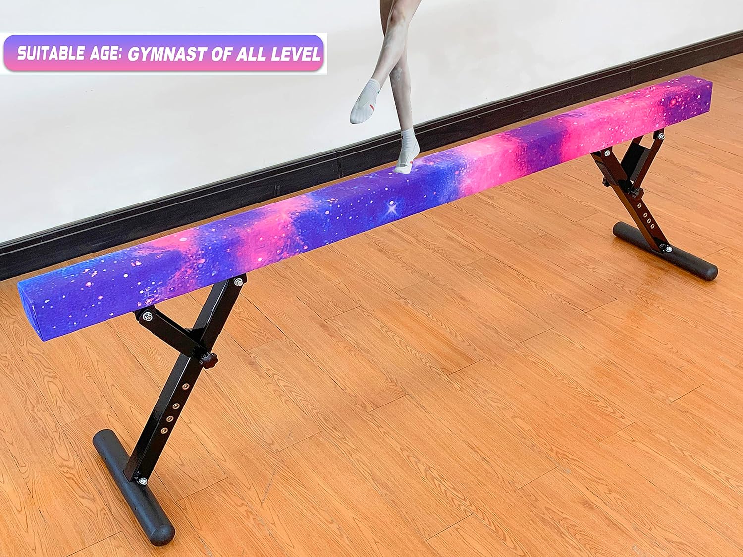 8 ft Gymnastic Beam Adjustable Height for Kids and Teenage of All Gymnastic Levels