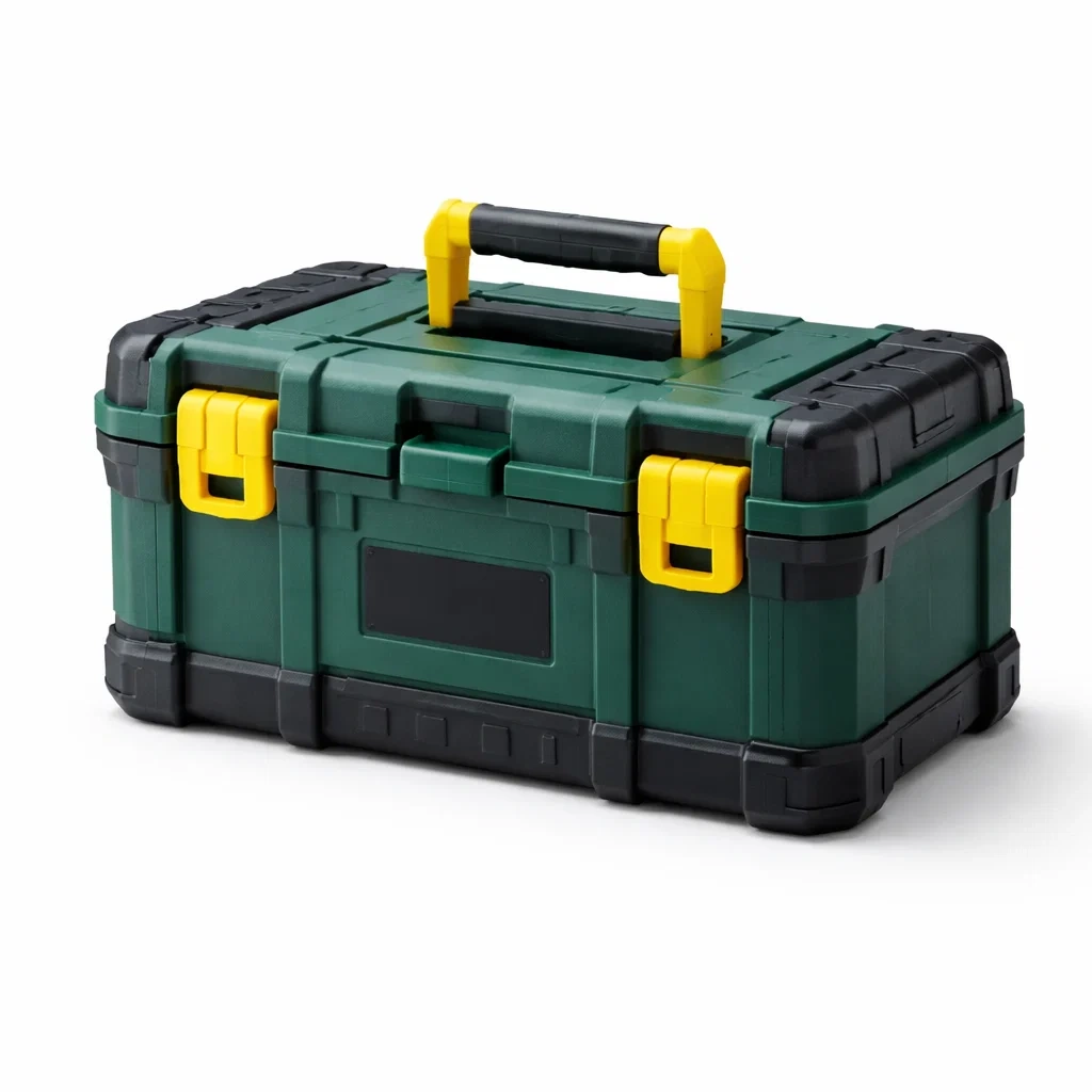 Cassetta degli attrezzi in plastica verde nero giallo-ELEGANTLIVINGNOOK
