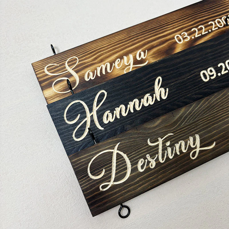 Custom Name Slat Add-On | 2025 Engraved Grandkids Sign Replacement for Existing Family Plaque
