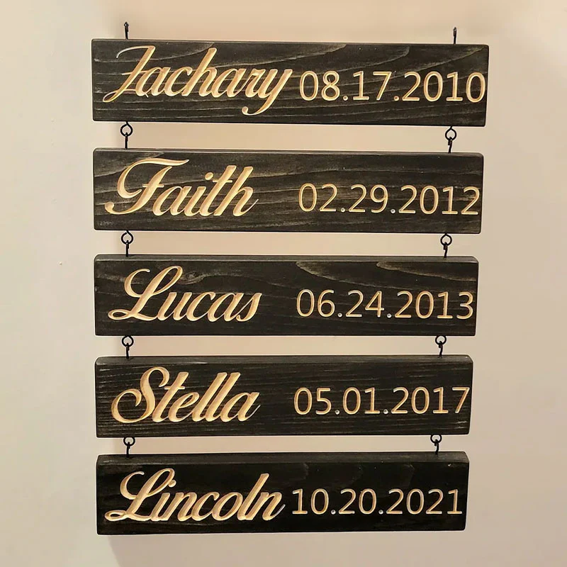 Custom Name Slat Add-On | 2024 Engraved Grandkids Sign Replacement for Existing Family Plaque