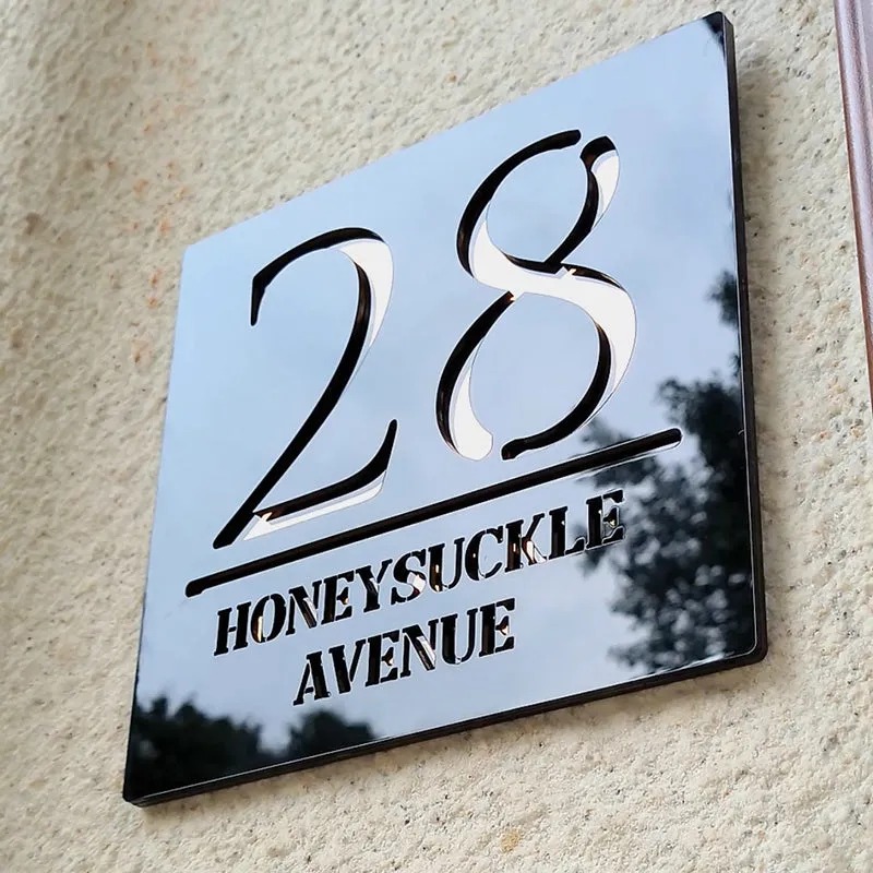 Modern Custom House Number Sign | Personalized Address Plaque for Home Decor
