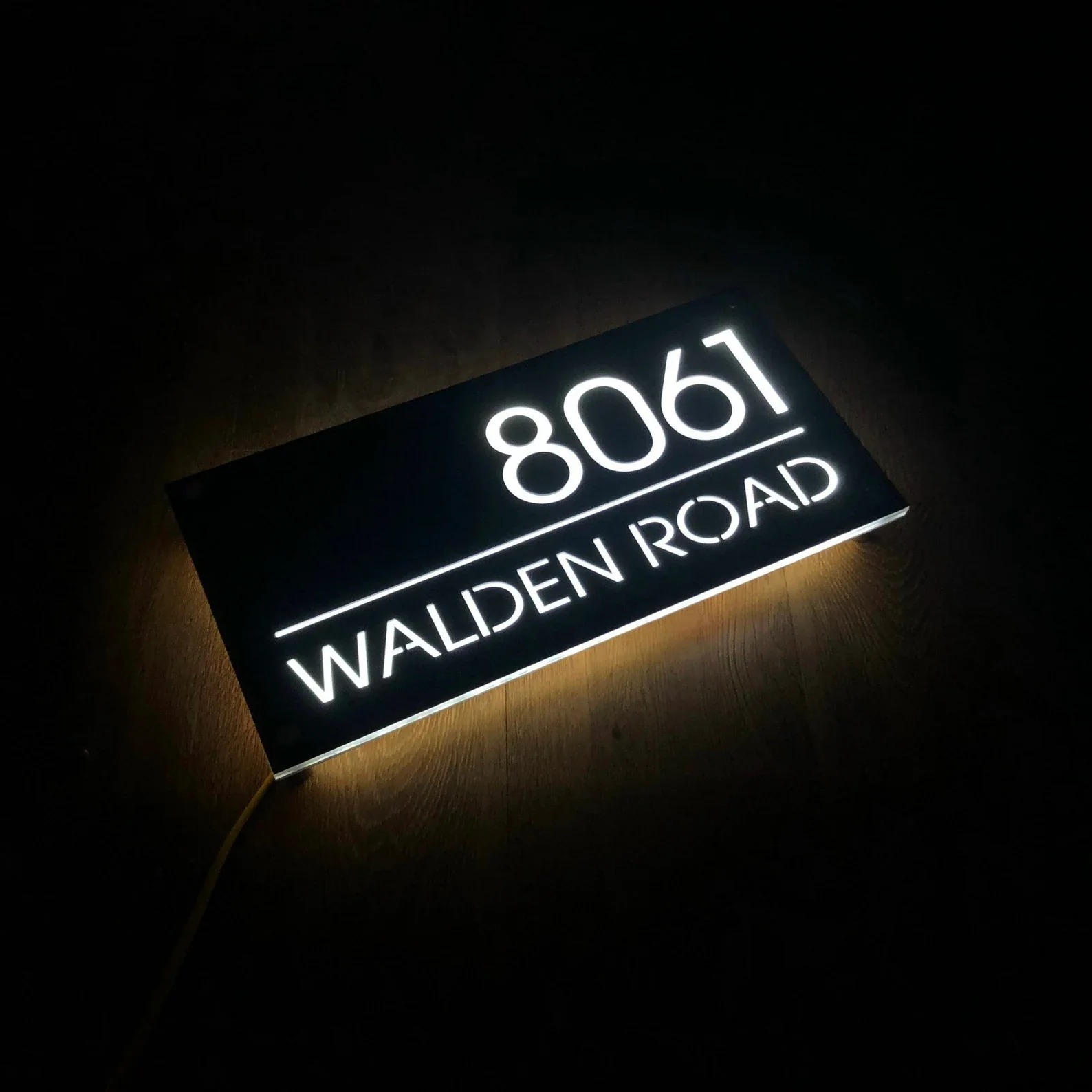 Custom LED House Number Plaque | Illuminated Address Sign for Home Curb Appeal