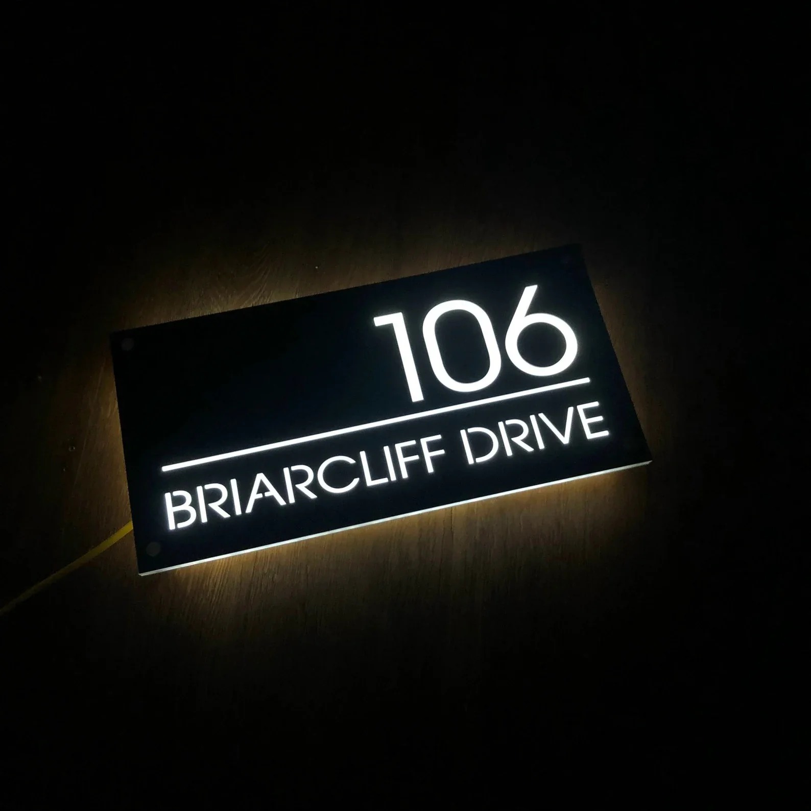 Custom LED House Number Plaque | Illuminated Address Sign for Home Curb Appeal