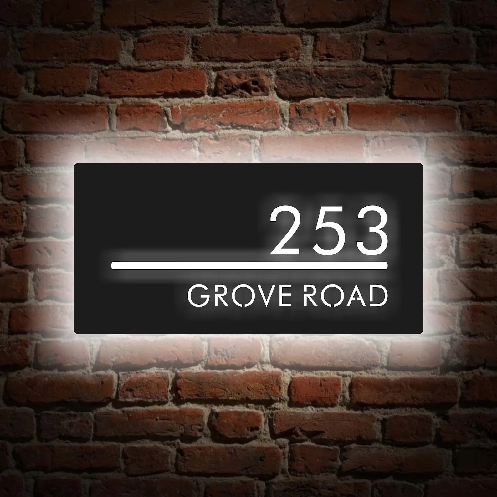 Custom LED House Number Plaque | Illuminated Address Sign for Home Curb Appeal