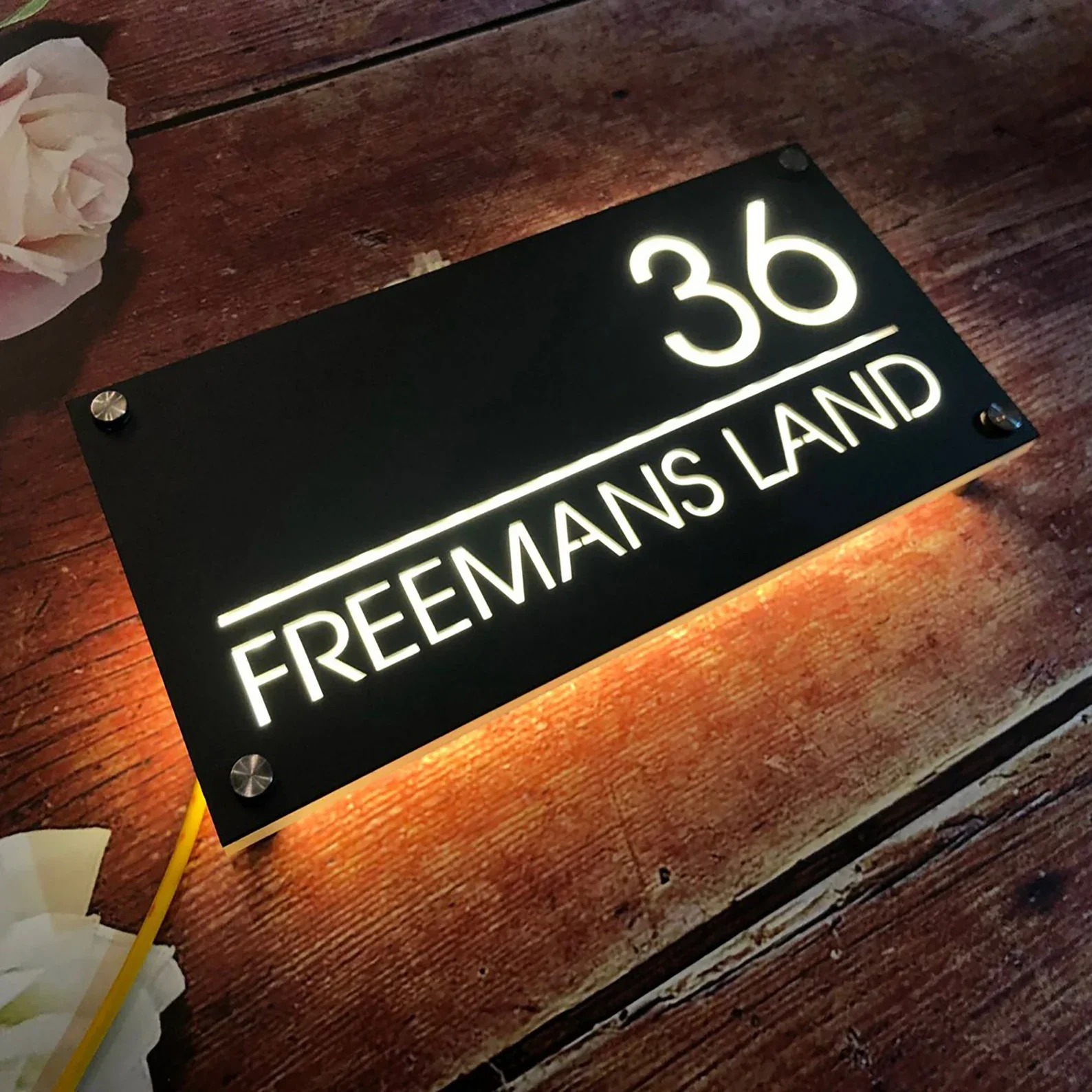 Custom LED House Number Plaque | Illuminated Address Sign for Home Curb Appeal