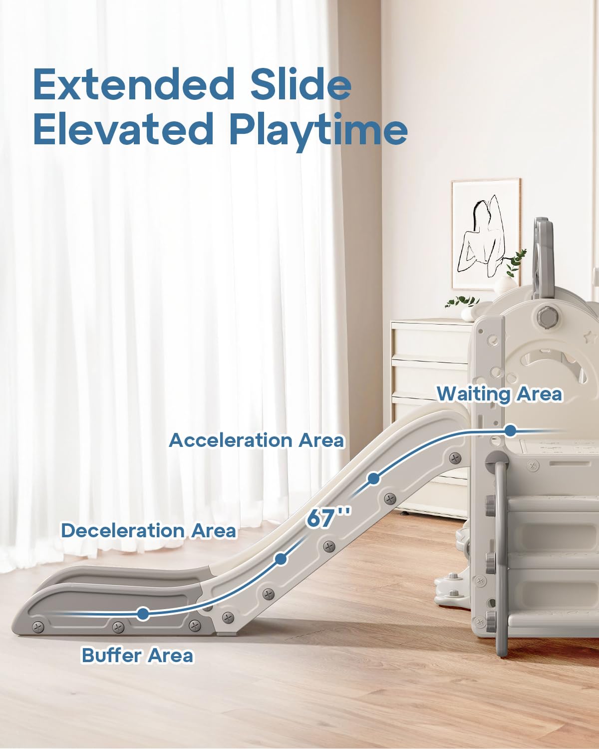 7-in-1 Indoor Outdoor Toddler Playset with Climber, Basketball Hoop & Golf Toys