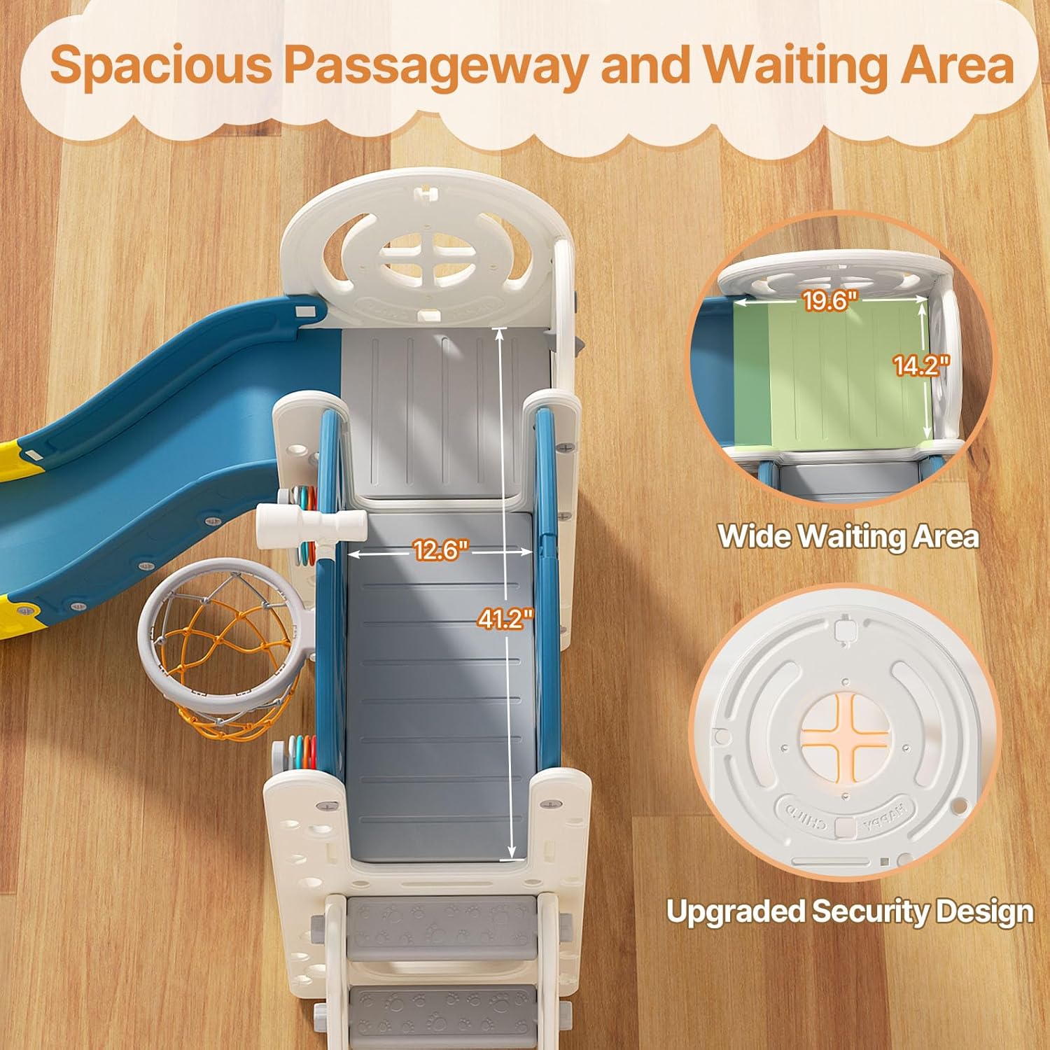 9 in 1 Toddler Slide, Kid Slide for Toddlers Age 1-3 with Ring Toss, Basketball Hoop