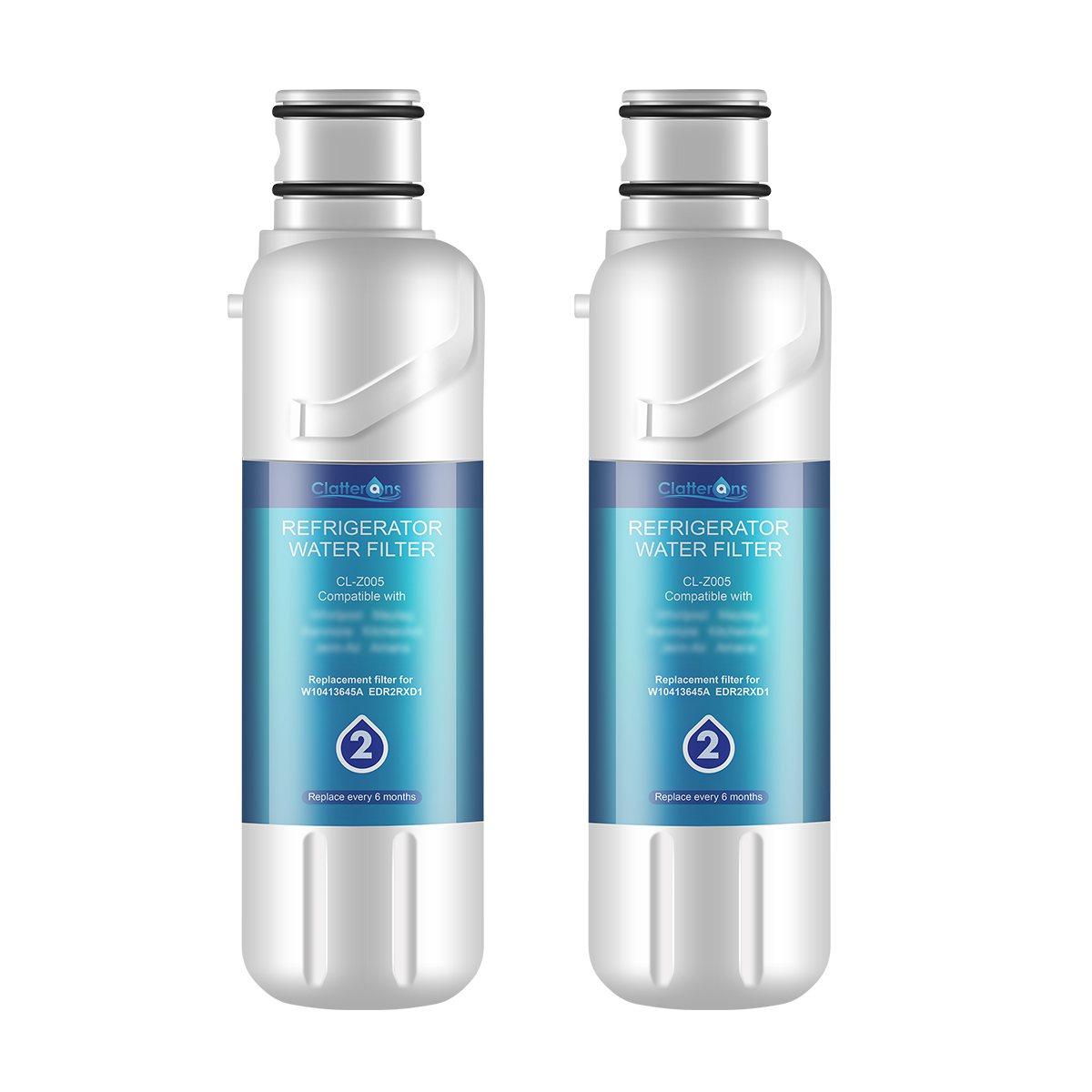 Clatterans CL-Z005 Refrigerator Water Filter Compatible for W10413645A Water Filter 2 & p6rfwb2 9082 