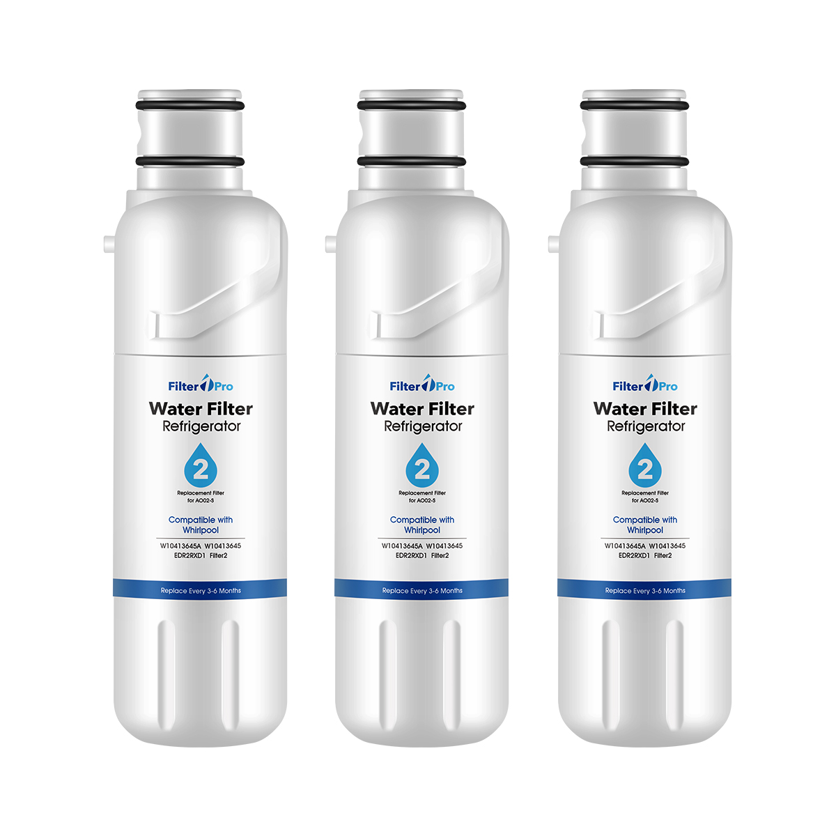 Water Filter 2 Replacement for Refrigerator EDR2RXD1 W10413645A P9RFWB2L GP002 Compatible with EveryDrop Filter 2 Whirlpool Filter 2 KitchenAid