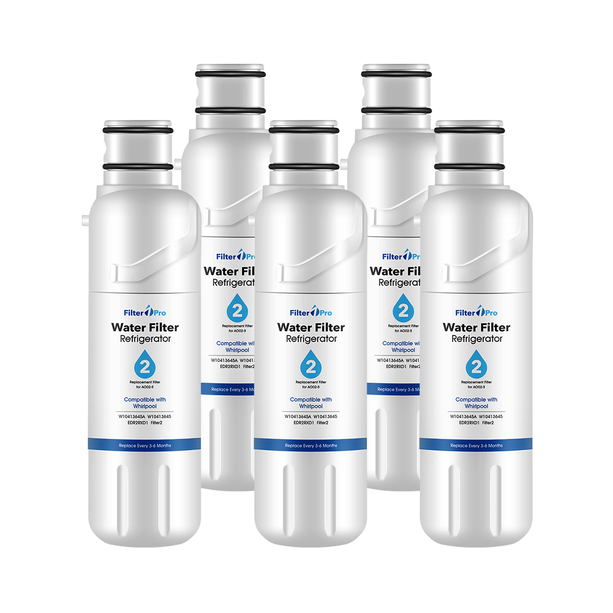Water Filter 2 Replacement for Refrigerator EDR2RXD1 W10413645A P9RFWB2L GP002 Compatible with EveryDrop Filter 2 Whirlpool Filter 2 KitchenAid
