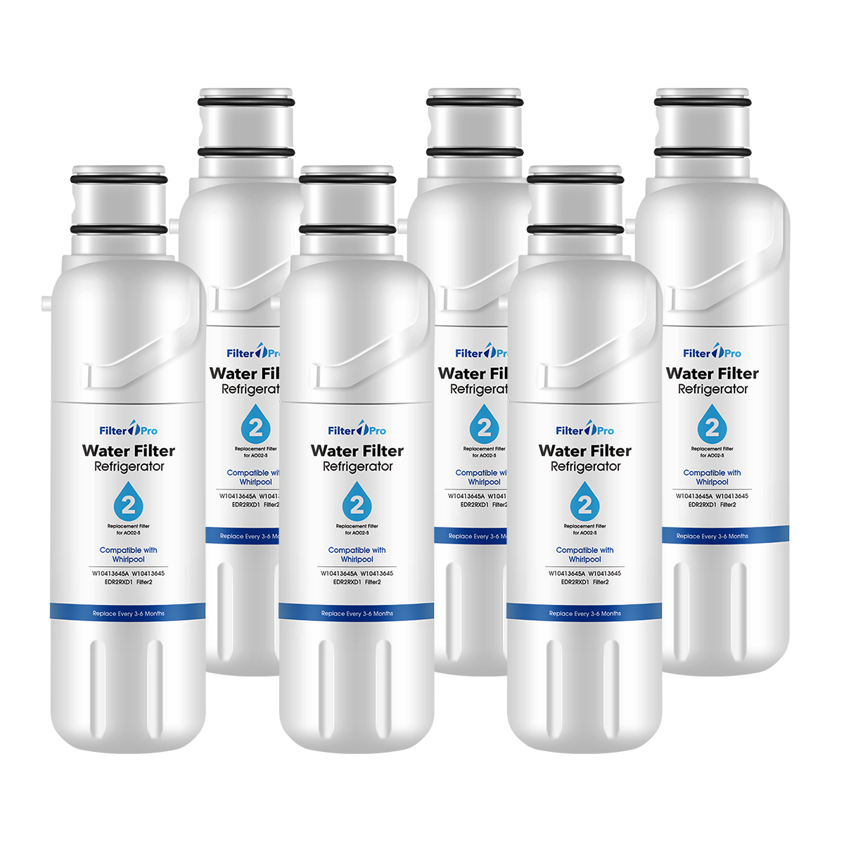 Water Filter 2 Replacement for Refrigerator EDR2RXD1 W10413645A P9RFWB2L GP002 Compatible with EveryDrop Filter 2 Whirlpool Filter 2 KitchenAid