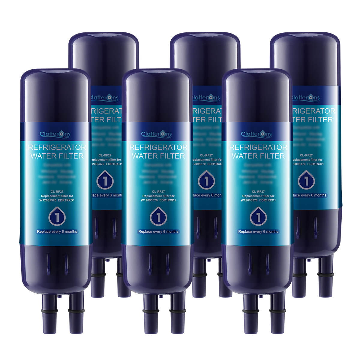Clatterans CL-RF27 Refrigerator Water Filter Compatible for W10295370 W11602565 Filter 1 & 9930 Water Filter