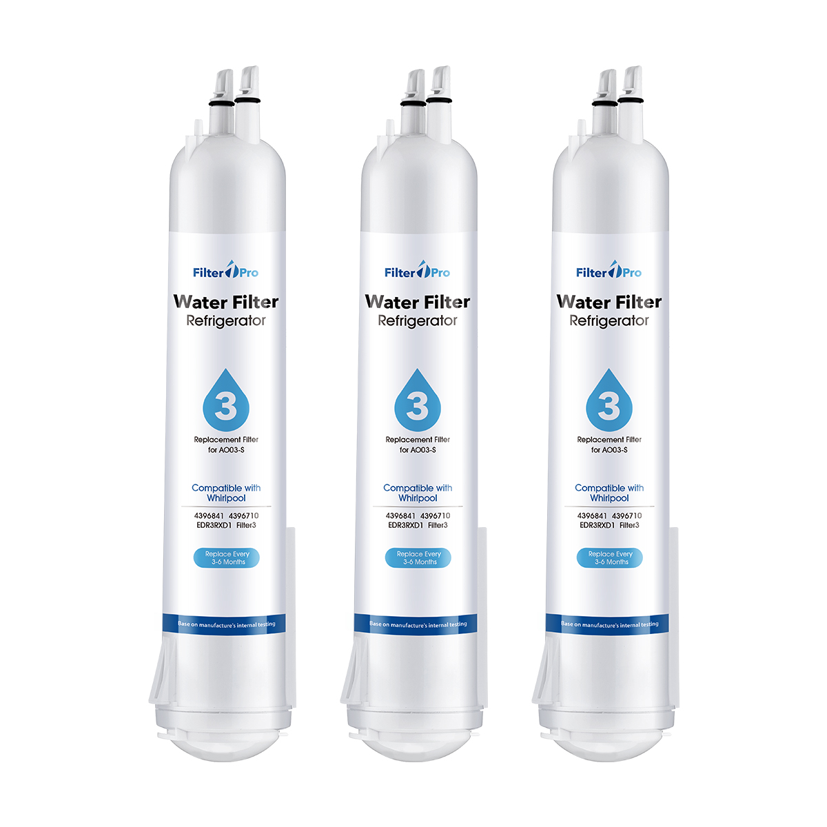 Filter 3 White Replacement Refrigerator Water Filter for EDR3-RXD1 4396841 4396710 9083 ed2dhexwqoo