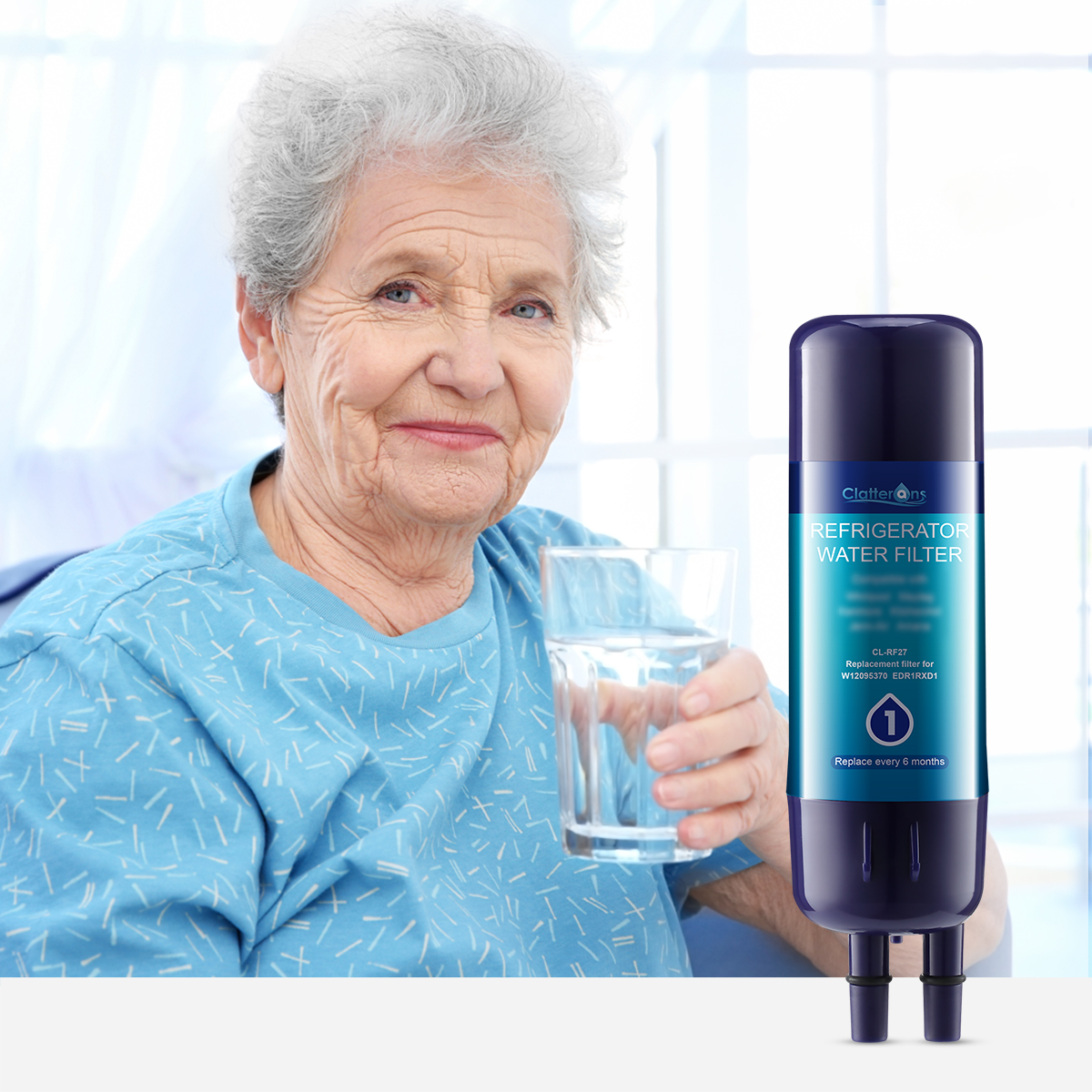 Clatterans CL-RF27 Refrigerator Water Filter Compatible for W10295370 W11602565 Filter 1 & 9930 Water Filter
