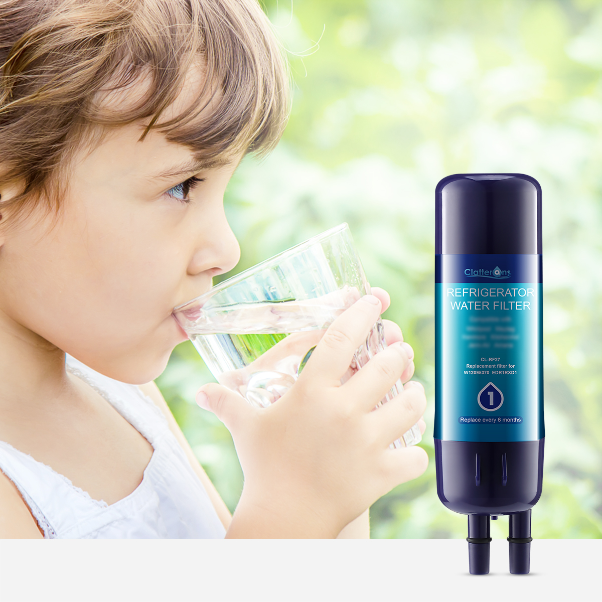 Clatterans CL-RF27 Refrigerator Water Filter Compatible for W10295370 W11602565 Filter 1 & 9930 Water Filter