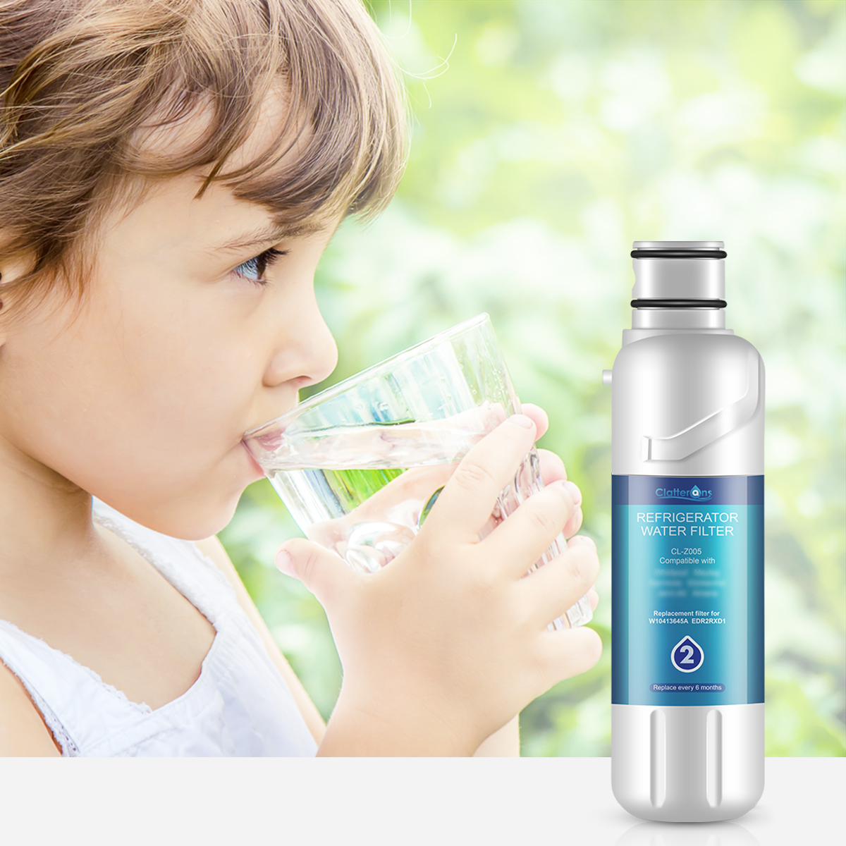 Clatterans CL-Z005 Refrigerator Water Filter Compatible for W10413645A Water Filter 2 & p6rfwb2 9082 