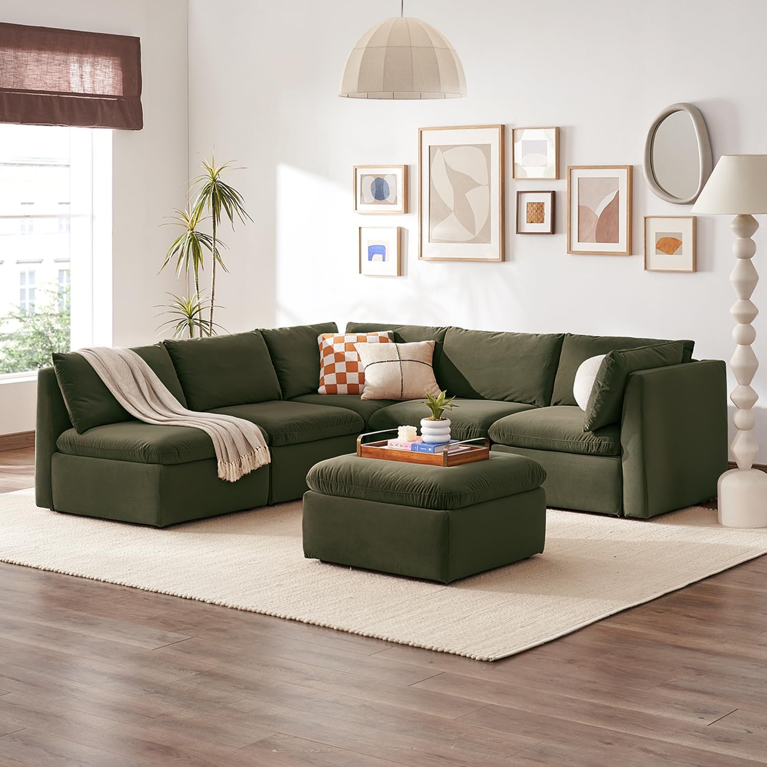 Oversized Modular Sectional Sofa with Fully Removable Covers and Storage