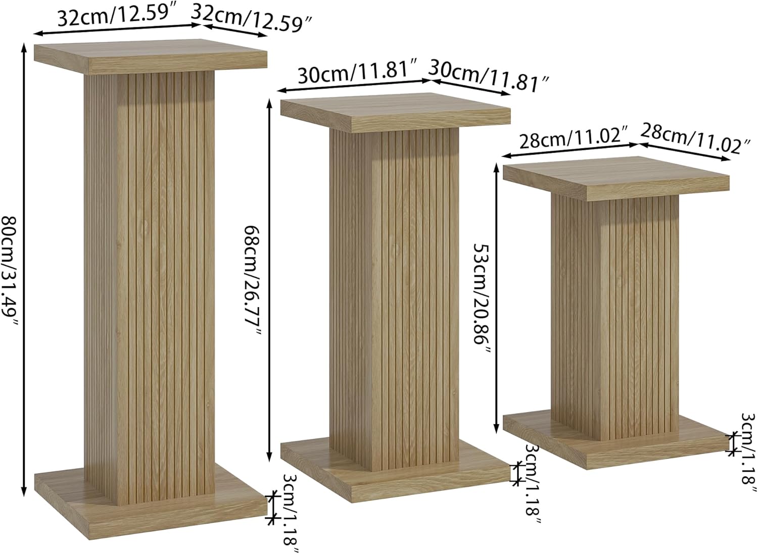 Tall Plant Stand for Indoor Outdoor, set of 3 Corner Plant Stand for Multiple Plants