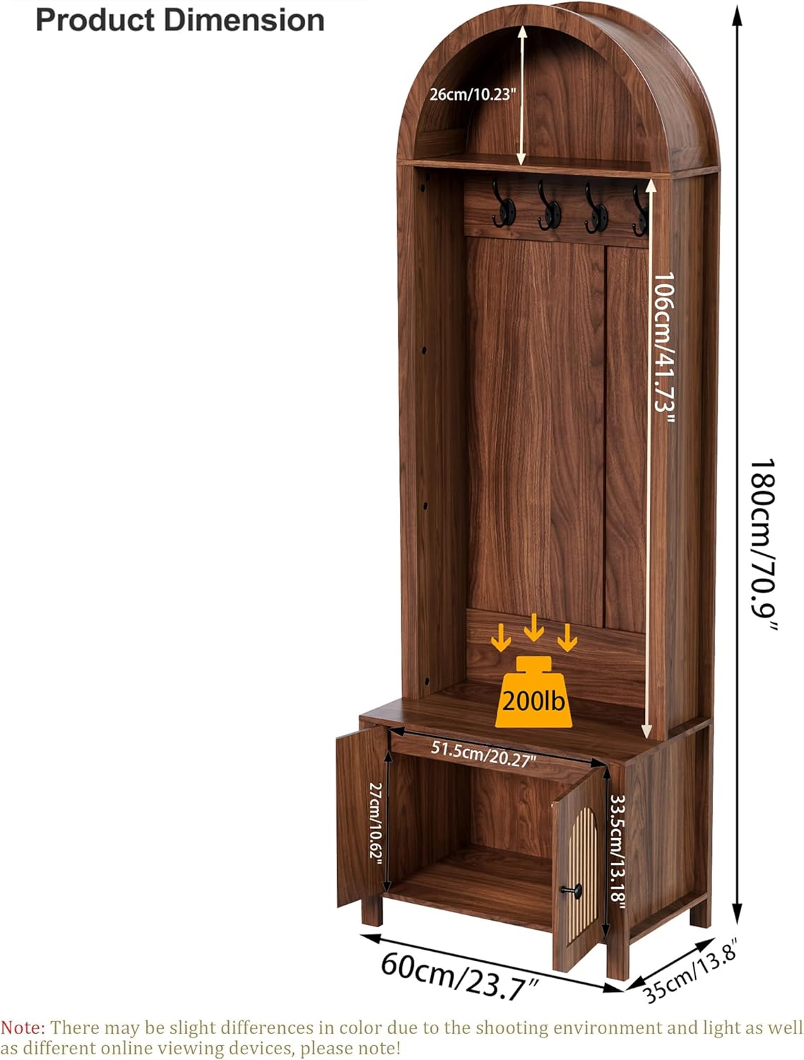 Hall Tree with Bench and Shoe Storage, Entryway Storage Bench with Coat Rack