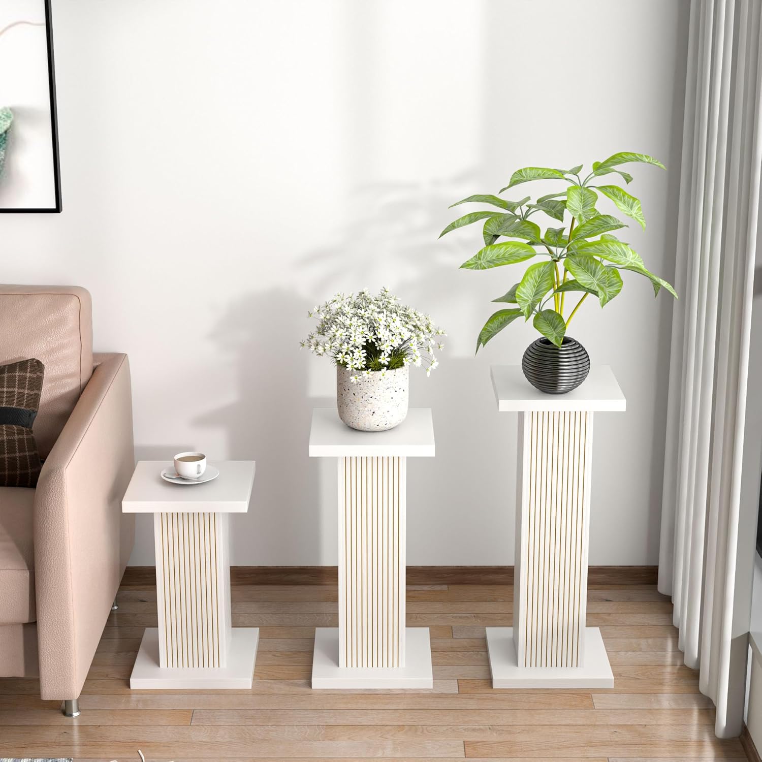 Wood Pedestal Stands Flower Party Cake Display Stand, Sofa side table plant stand