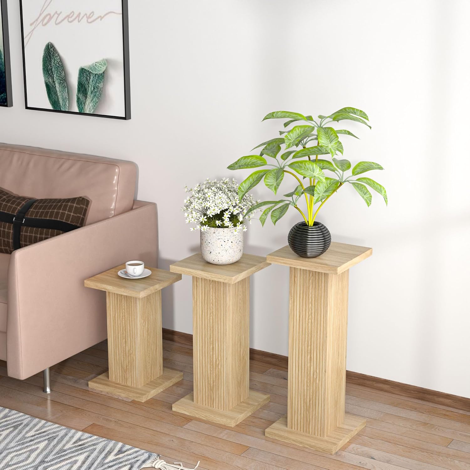 Tall Plant Stand for Indoor Outdoor, set of 3 Corner Plant Stand for Multiple Plants