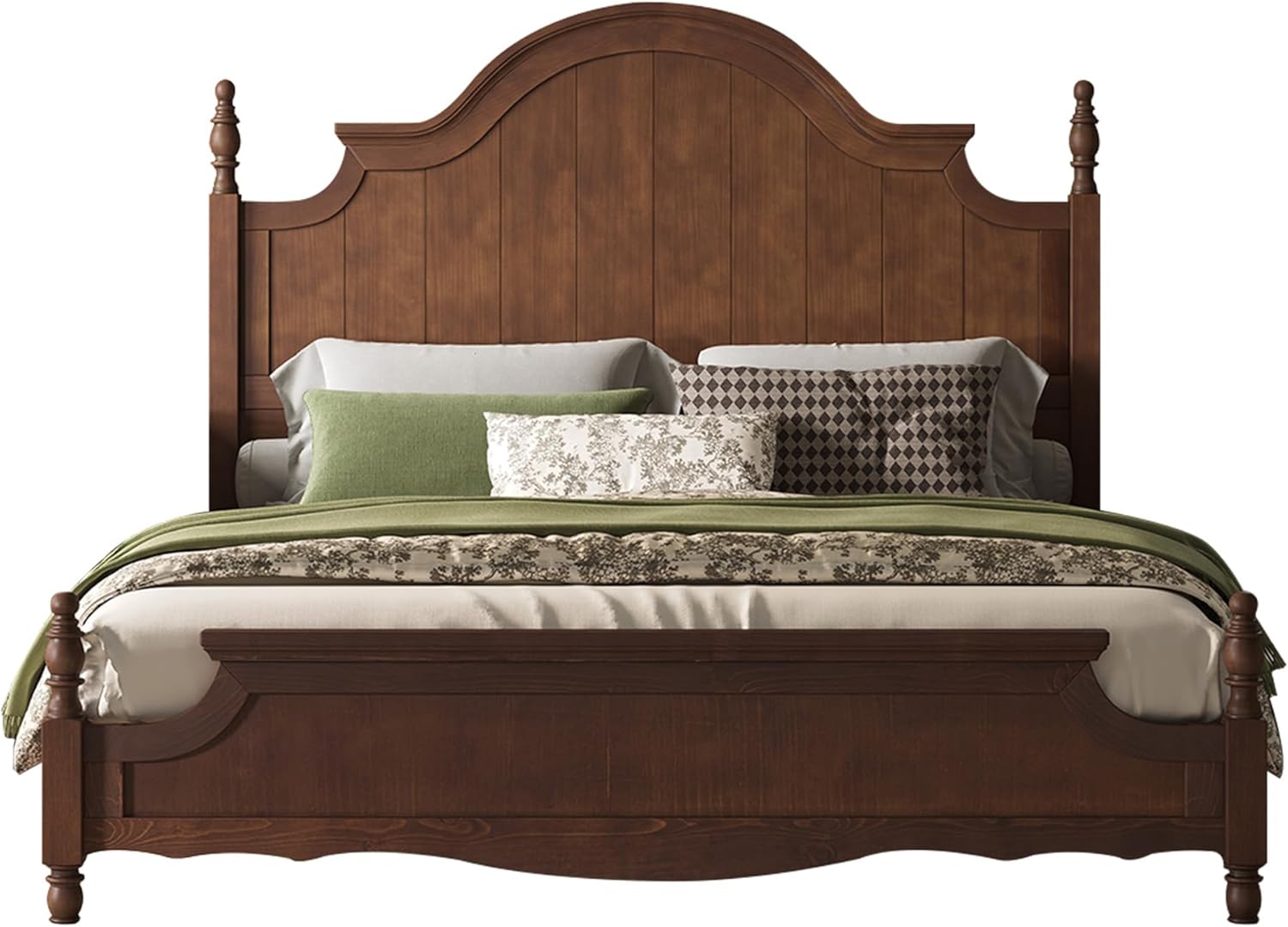 Traditional Poster Bed with Wooden Slats Support