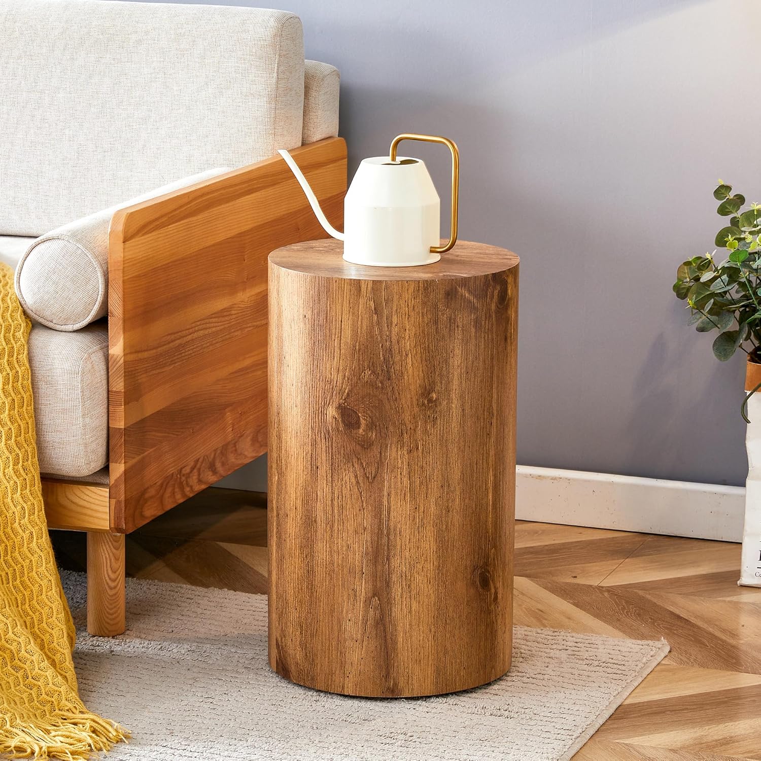 12" Round Cylindrical Side Table