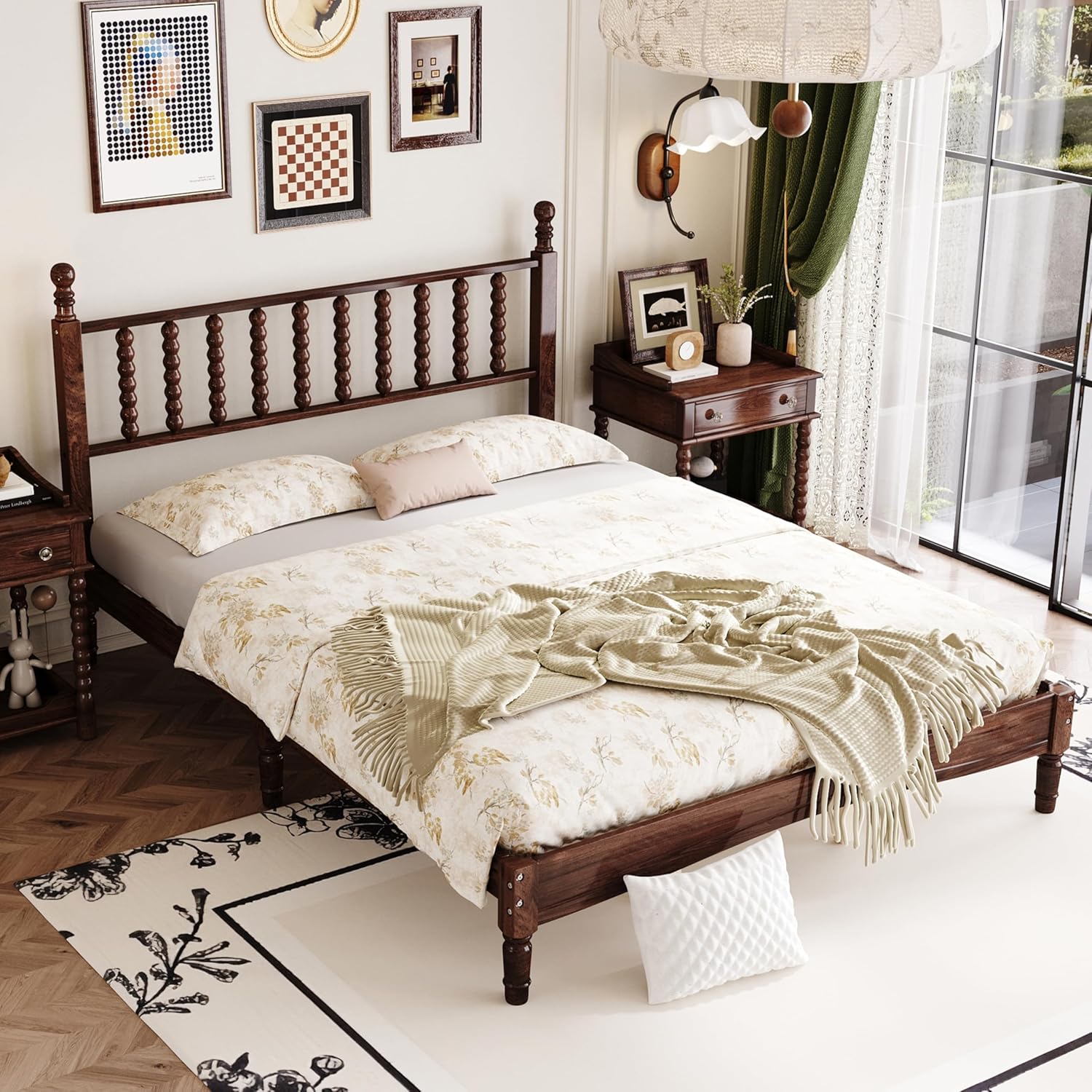 Walnut Wood Bed 