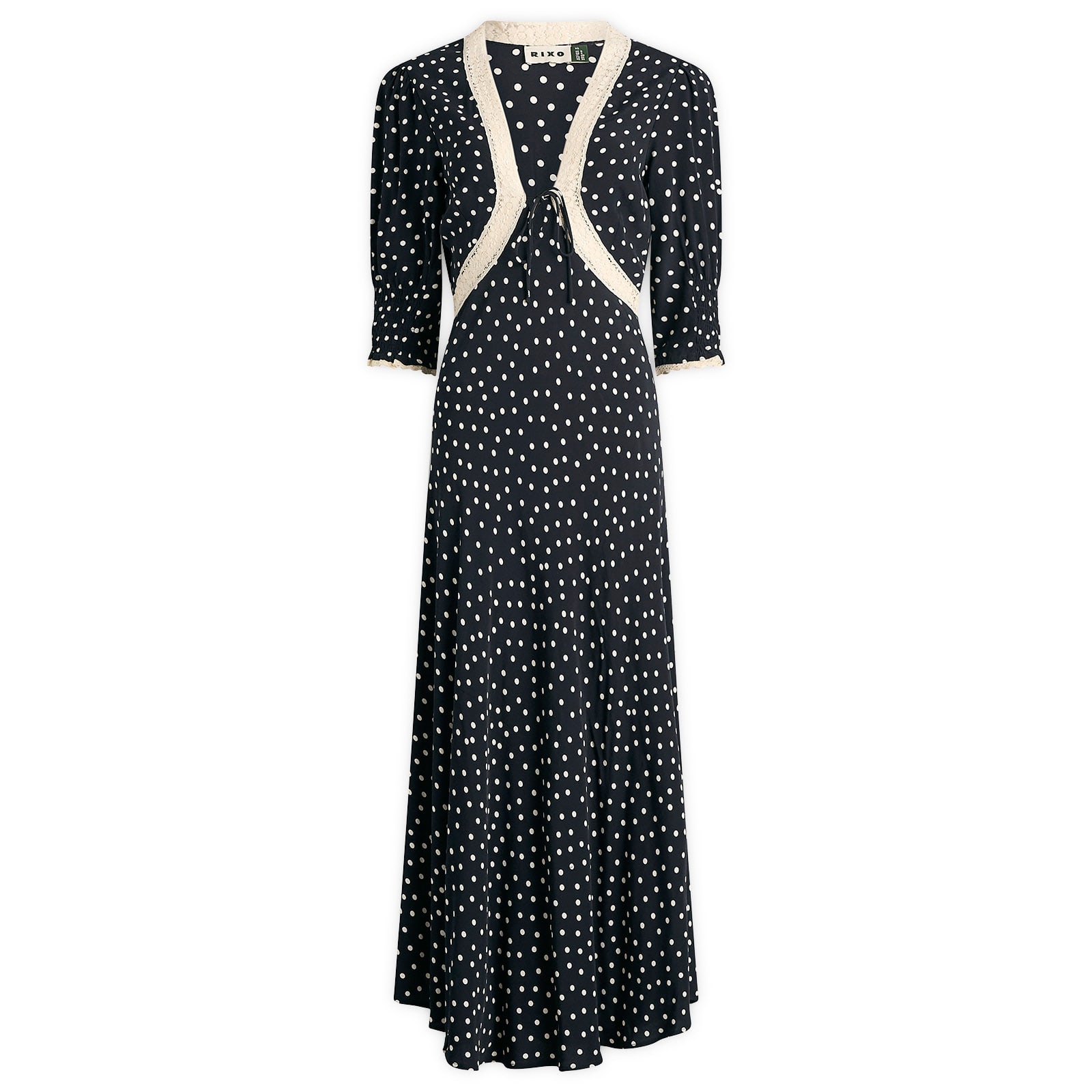 RIXO Amina Dress - Layla Dot Navy