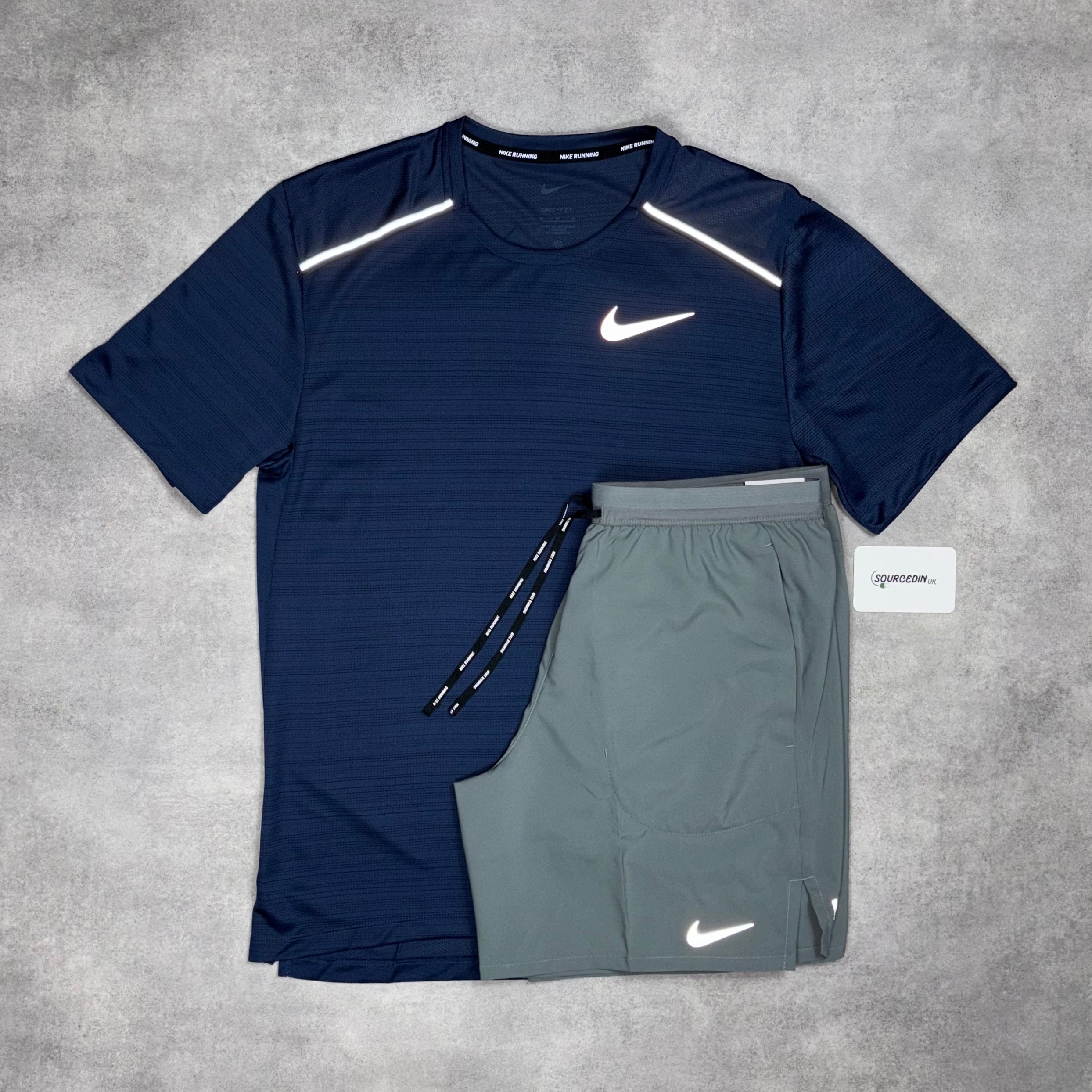 Miler T-Shirt Midnight Navy & Grey/Black 7” Challenger/Flex Short Set