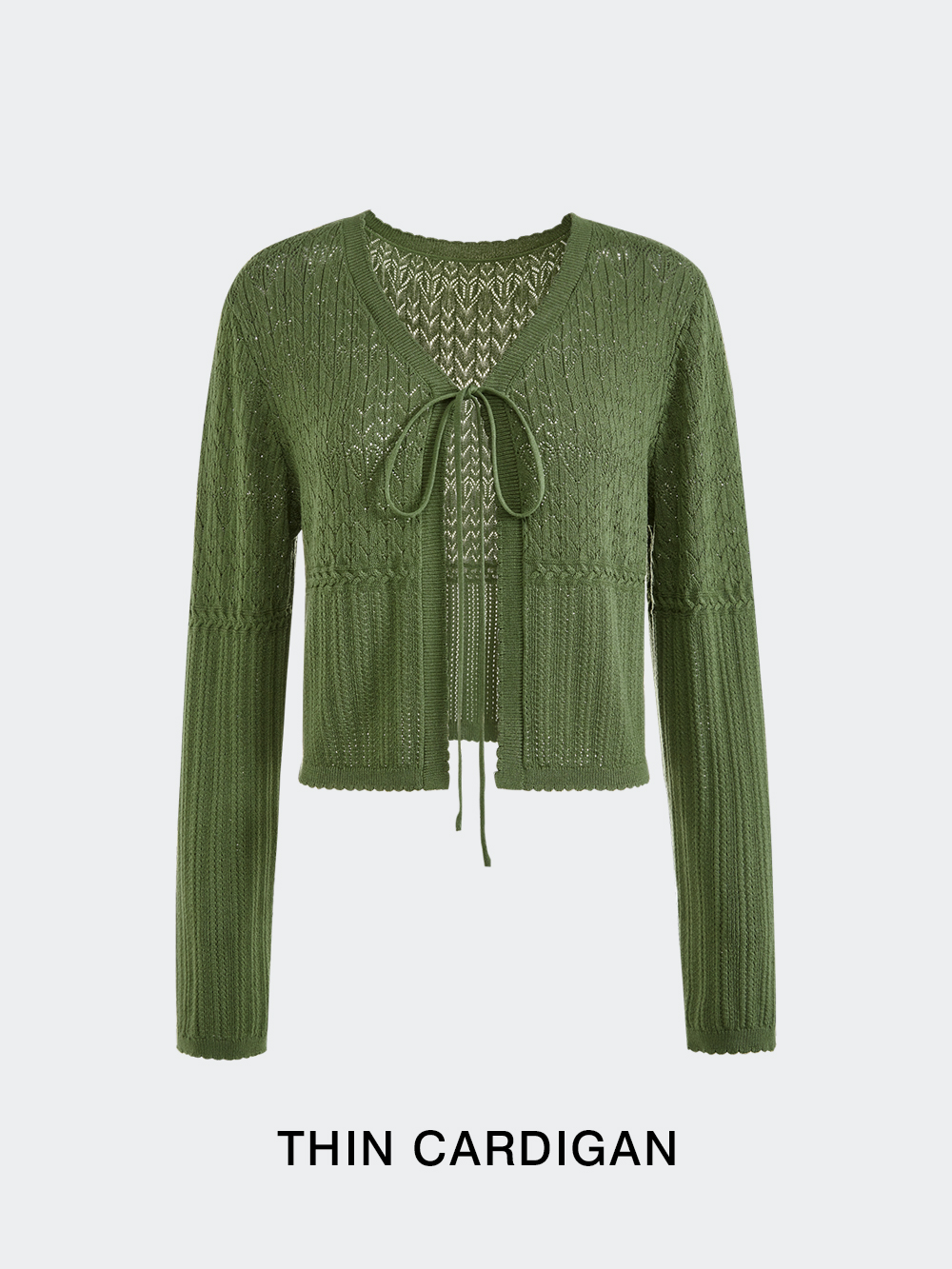 Green Cardigan and Cami