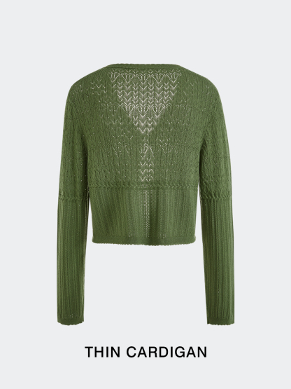 Green Cardigan and Cami