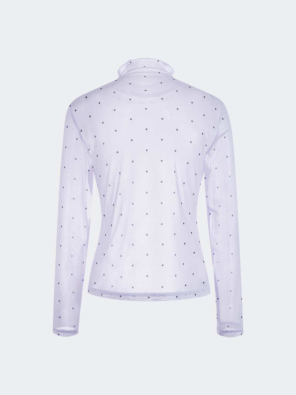 Sheer Polka Dot Long-Sleeve Top