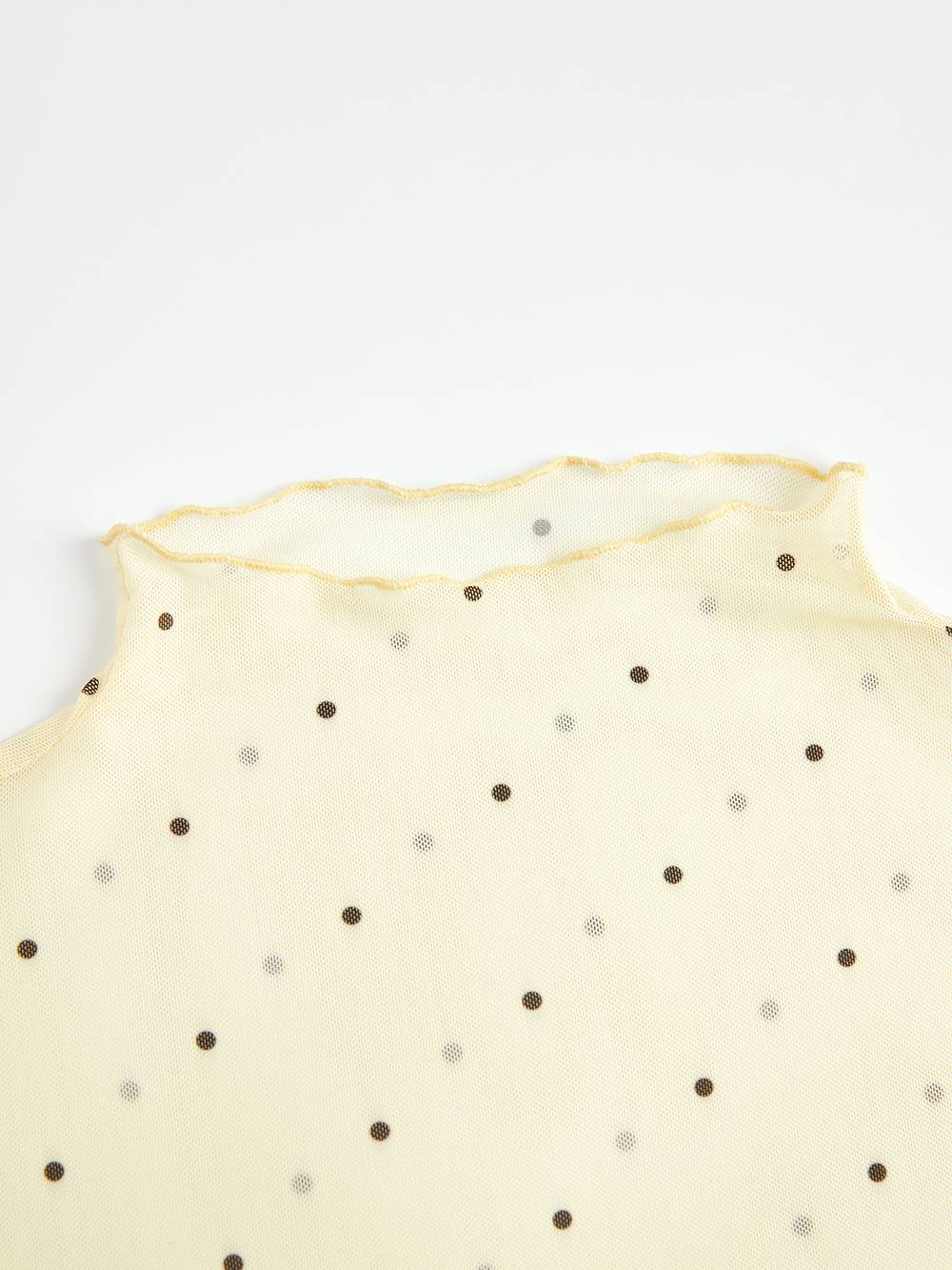 Sheer Polka Dot Long-Sleeve Top