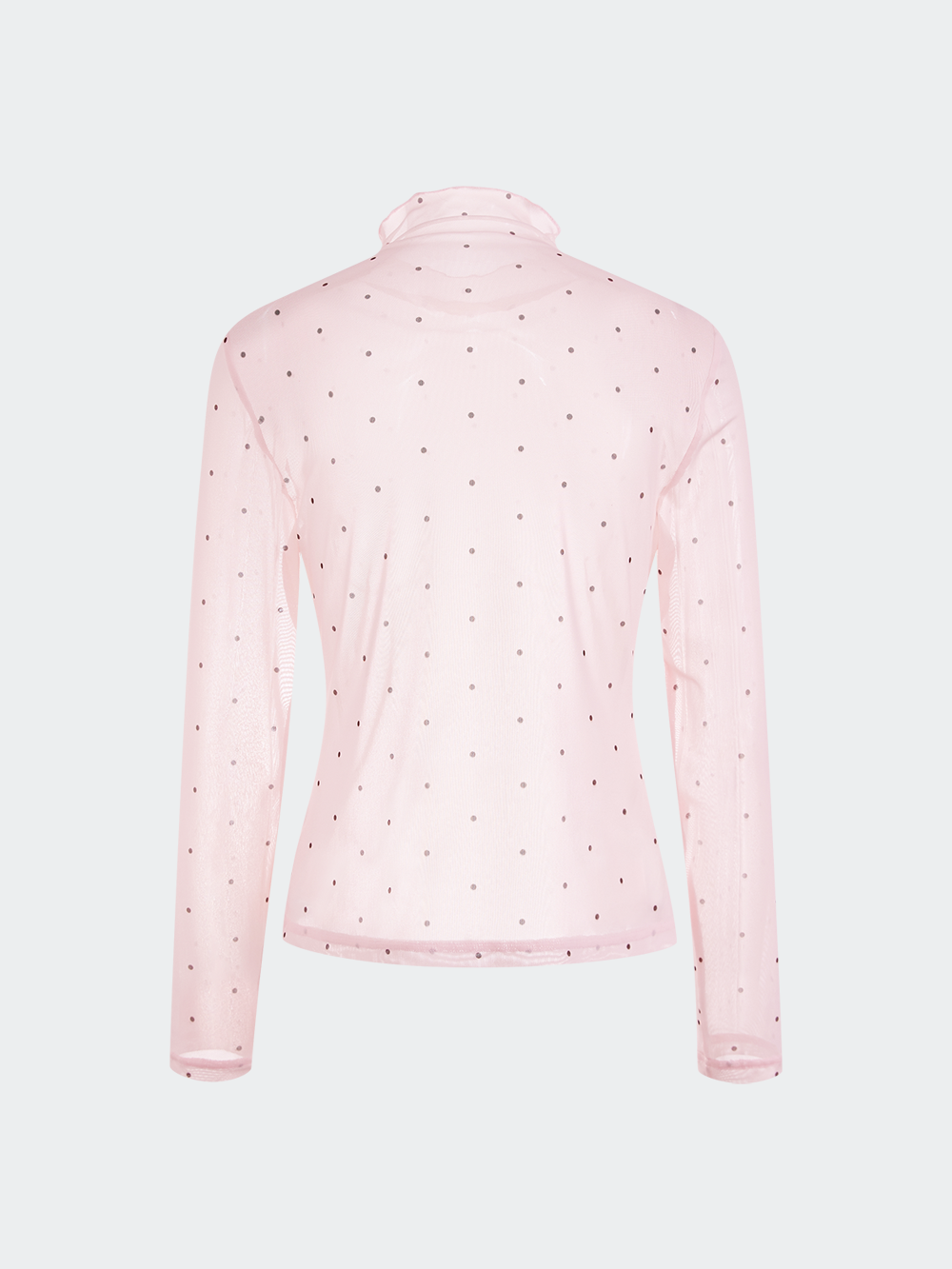 Sheer Polka Dot Long-Sleeve Top