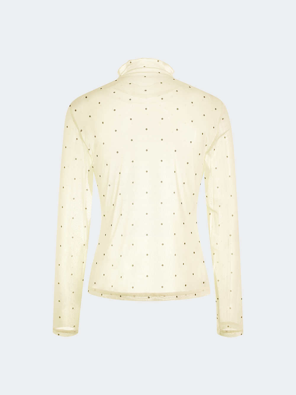Sheer Polka Dot Long-Sleeve Top