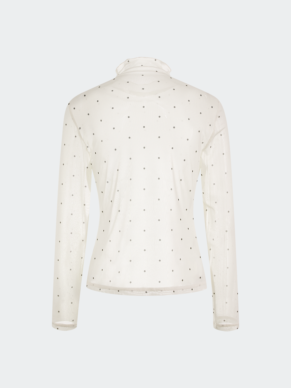 Sheer Polka Dot Long-Sleeve Top