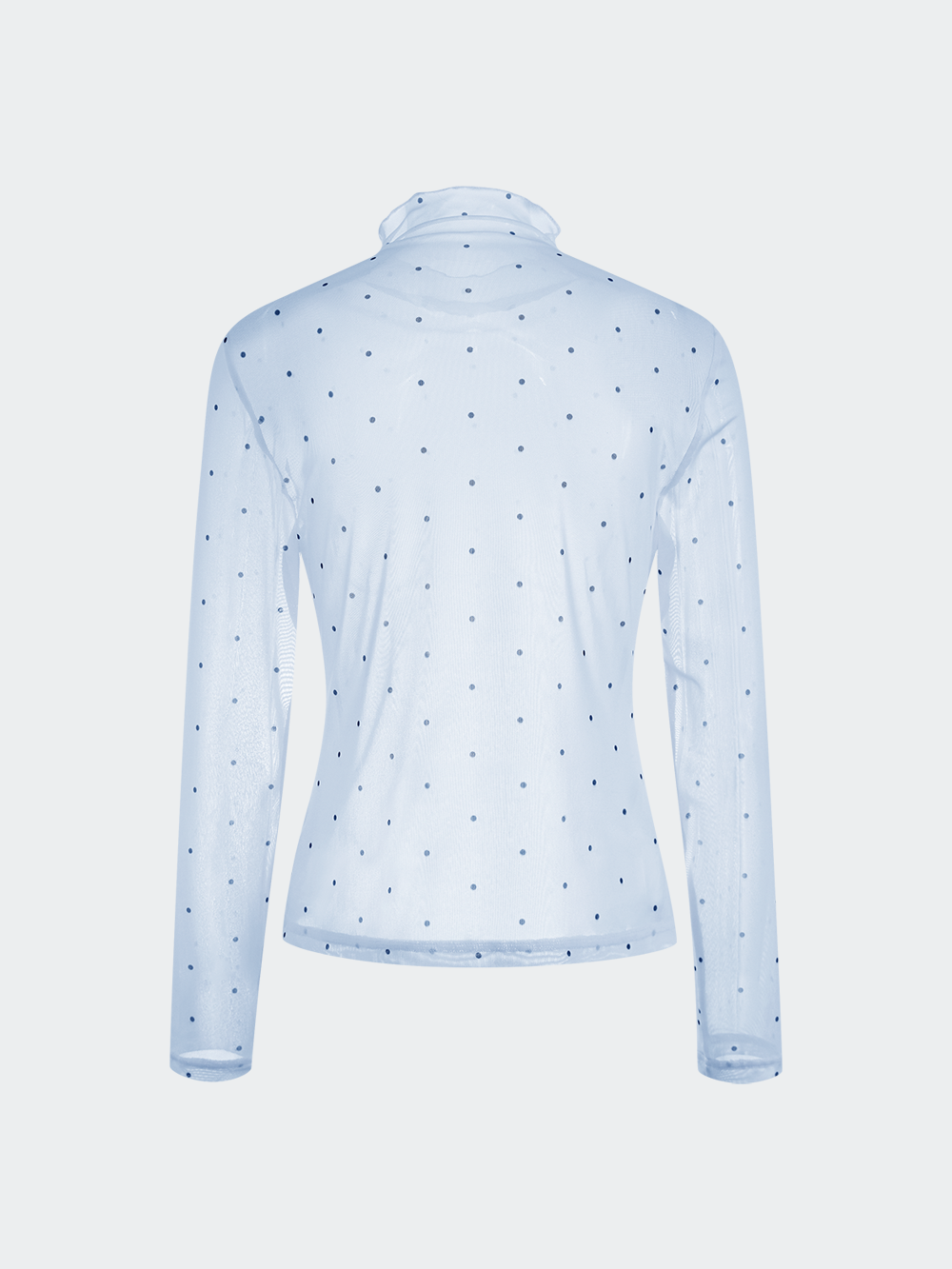Sheer Polka Dot Long-Sleeve Top