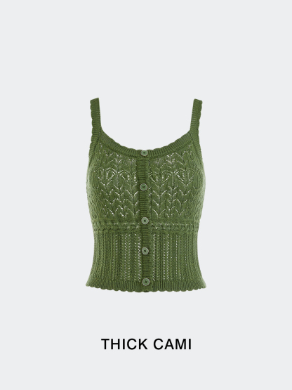 Green Cardigan and Cami