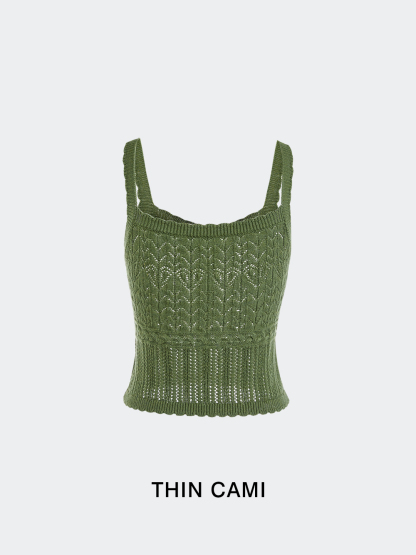 Green Cardigan and Cami